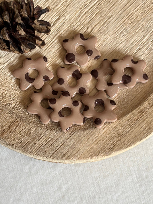 Pampilles interchangeables à pois marron