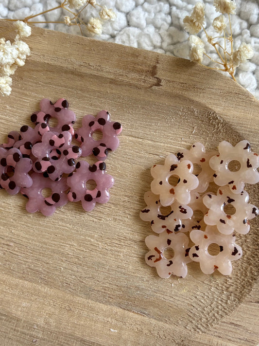 Pampille interchangeable pour créoles interchangeable translucide blanc ou rose fabrication artisanale française 